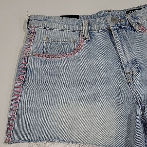 Blanknyc The Barrow Vintage High Rise Denim Short PINK Crochet Stitches SZ 26 B4 - Picture 2 of 12